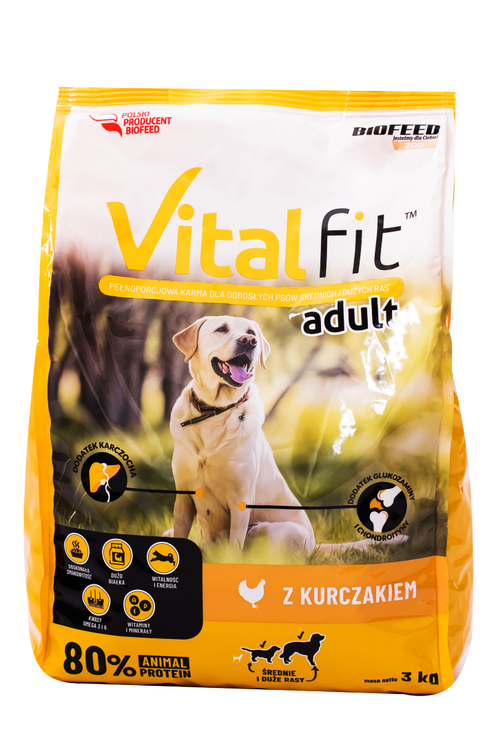 Сухий корм для собак BIOFEED VITAL FIT Adult, середніх і великих порід, з куркою, 3кг